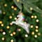 White Unicorn with Rainbow Mane Glittered Christmas Glass Ornament